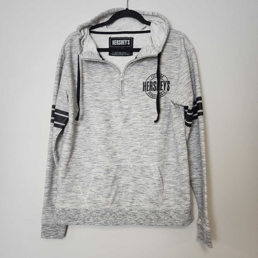 Hershey's‎ quarter zip grey hoodie sweatshirt XXL